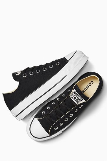 Converse chuck taylor all star platform ox trainers in black discount