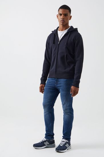 Buy French Connection Blue Zip Hood Sweatshirt from Next USA