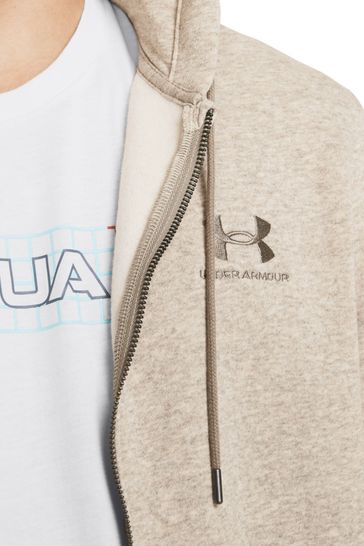 Under Armour Beige Icon Fleece Full Zip Hoodie