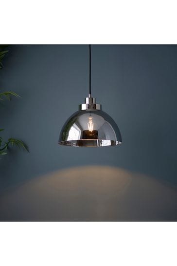 Gallery Home Silver Cambell 1 Bulb Pendant Ceiling Light