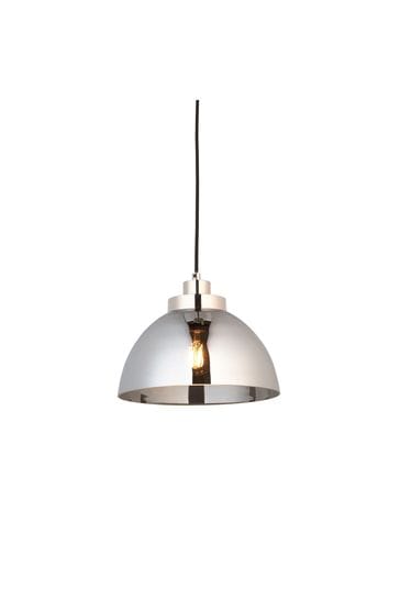 Gallery Home Silver Cambell 1 Bulb Pendant Ceiling Light