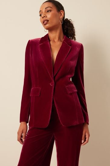 Buy Berry Red Fuller Bust Velvet Jacket from Next Ireland