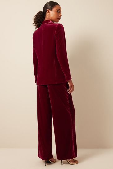 Berry Red Fuller Bust Velvet Jacket