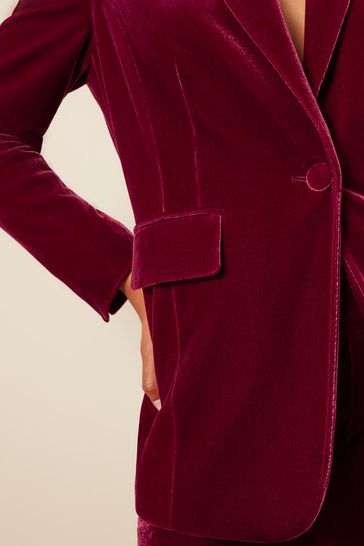 Berry Red Fuller Bust Velvet Jacket