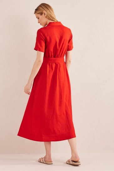 Boden red cheap shirt dress