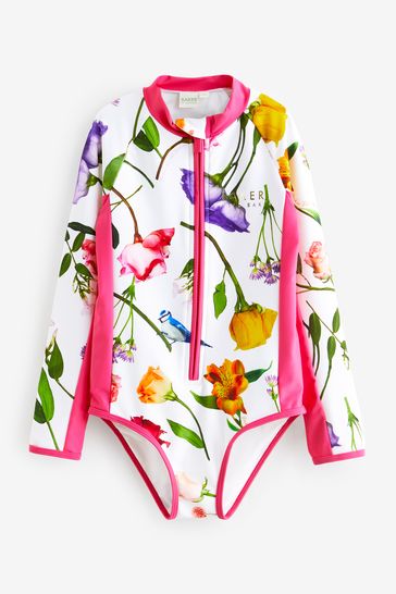 Baker by Ted Baker Floral Sunsafe White Swimsuit