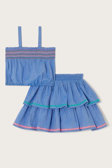 Blue deals skirt set