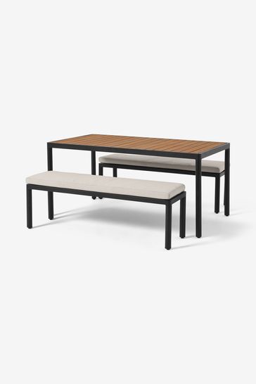 Buy MADE.COM Grey Sassari Garden Dining Bench Set from the Next UK