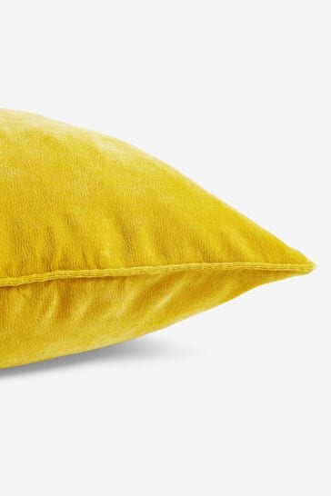 Yellow velour shop cushions