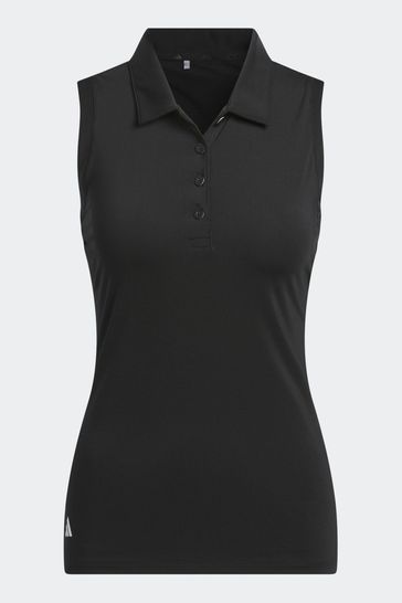 Black sleeveless polo shirt clearance