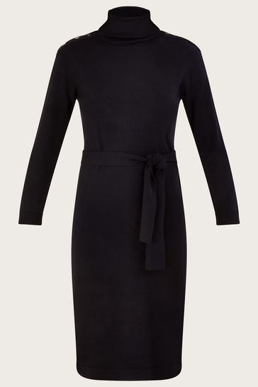 Buy Monsoon Roll Neck Black Dress with LENZING ECOVERO from Next