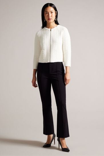Ted Baker Belenah High Waisted Slim Fit Kick Flare Black Trousers