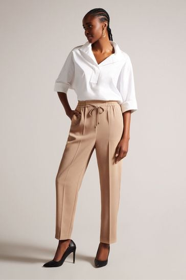Ted Baker Brown Laurai Slim Cut Ankle Length Trousers