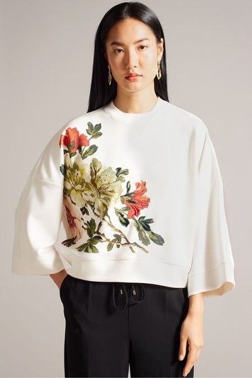 Ted Baker White Sweatshirt With Embroidery
