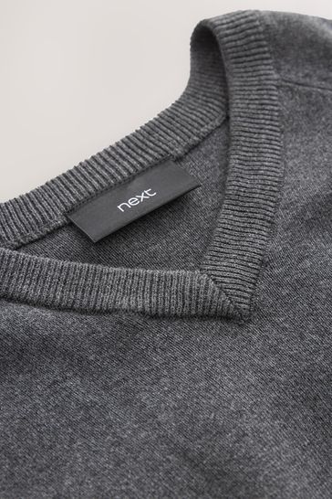 Buy Grey Knitted V Neck School Jumper 3 18yrs from Next Canada