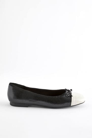Black white cheap flats women's shoes
