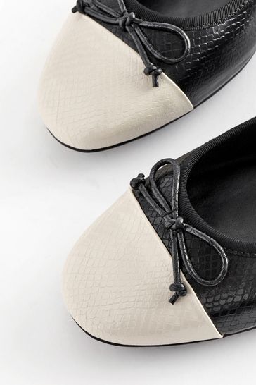 Black and white ballerina sale shoes