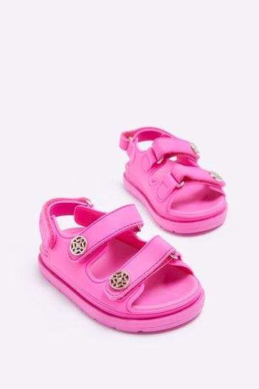 River Island Girls Pink Strap Jelly Sandals
