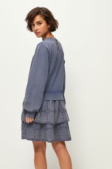 Tiered sweatshirt dress deals