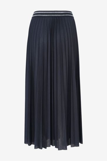 Blue black pleated midi skirt clearance