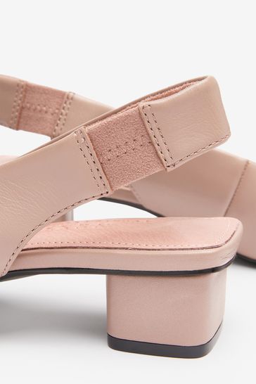 Pink block heel slingbacks store