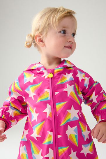 Buy Little Bird by Jools Oliver Pink Star Rainbow Waterproof Puddlesuit from Next Bahrain