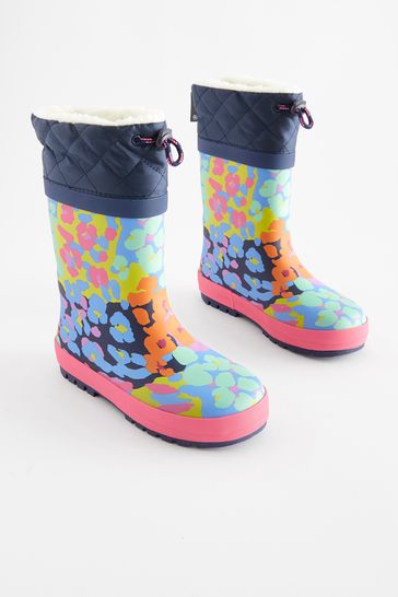 Multi Animal Print Thermal Thinsulate™ Lined Cuff Wellies