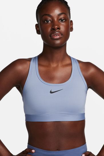 Buy Nike Blue Dri-FIT Medium Swoosh Support Padded Bra from Next