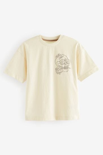 Neutral Skull Relaxed Fit Short Sleeve Graphic T-Shirt (3-16yrs)