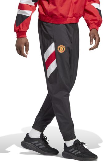 adidas Black Manchester United Icon Woven Pants