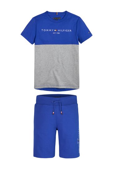 Tommy Hilfiger Blue Essential Colourblock Short Set