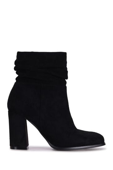 Black suede deals block heel boots