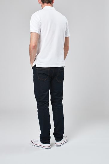 Buy White Regular Fit Short Sleeve Pique Polo Shirt from