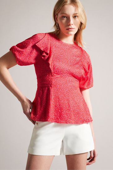 Ted baker pink ruffle top 2025