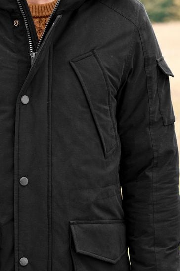 Grey hooded parka sales