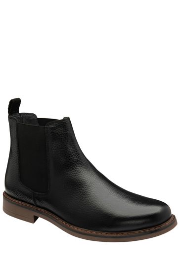 Frank Wright Mens Leather Chelsea Black Boots