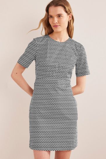 Boden Black Cotton Mini Shift Dress