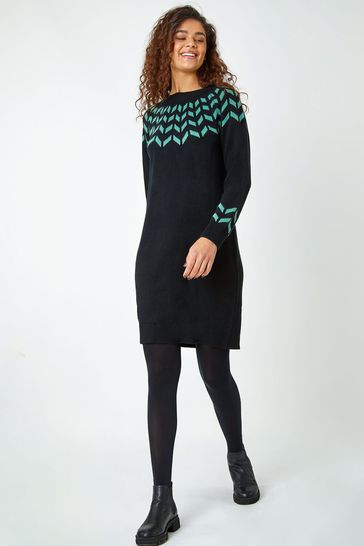 Buy Roman Chevron Stretch Knit Jumper Dress from the Laura Ashley online shop