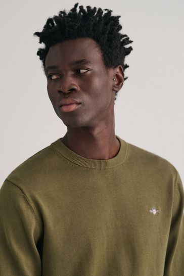 GANT Melange Classic Cotton Crew Neck Jumper