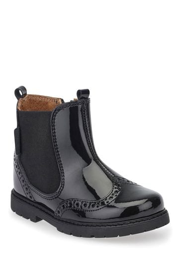 Black patent leather chelsea boots shop