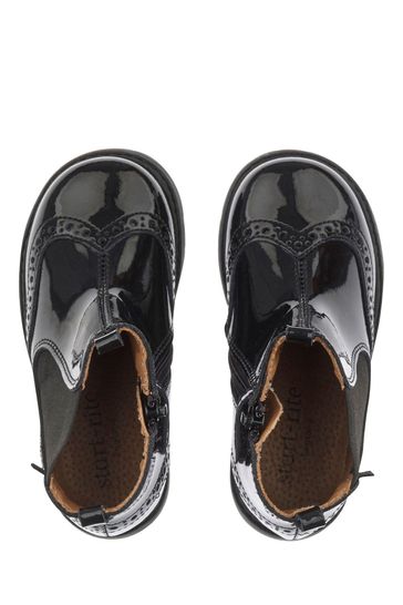 Buy Start Rite Black Patent Leather Zip Up Chelsea Boots Standard