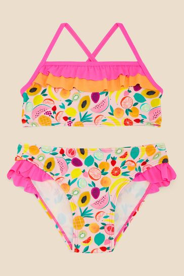 Angels By Accessorize Orange Fruit Print Bikini Set