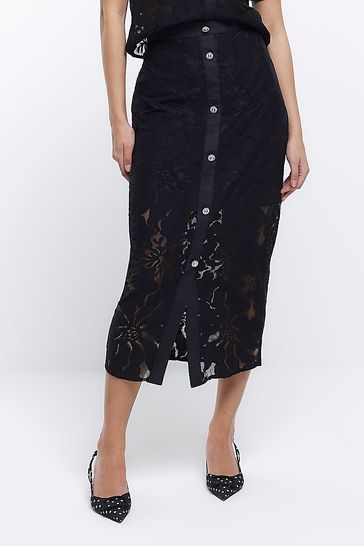 Black pencil skirt lace store