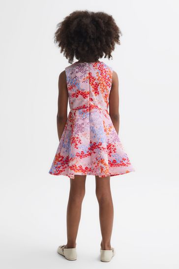 Buy Reiss Pink Print Max Junior Floral Print Pleated Dress from