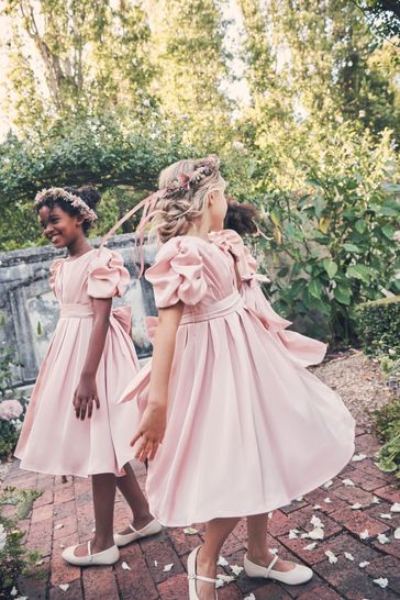 Blush pleated dress hotsell