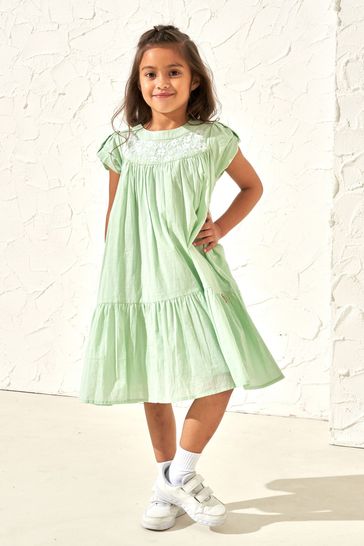 Buy Angel Rocket Blue Hattie Bow Sleeve Dress from Next Luxembourg