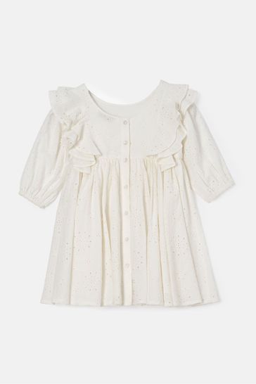Buy Angel Rocket Alessandra Broderie Ruffle White Dress from