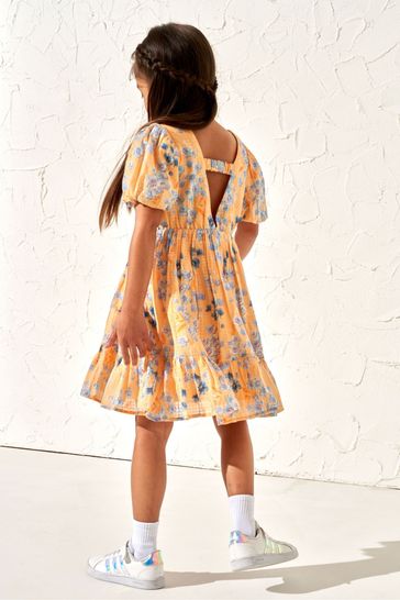 Buy Angel Rocket Orange Simone Textured Print Dress from Next