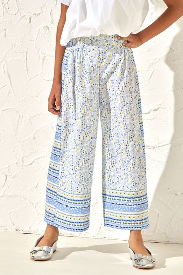 Angel & Rocket Blue Serena Printed Wide Leg Trousers