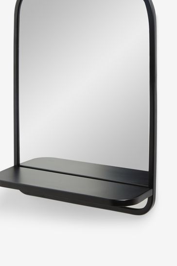 Black Small Shelf Wall Mirror